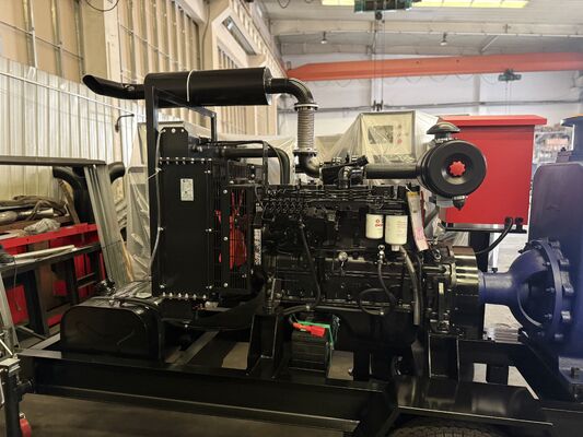 Pump set Engine model 6B5.9-P130 with radiator universal coupling water pump steel base frame with 200L integrated base fuel tank